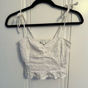 Hollister White Eyelet Crop Top